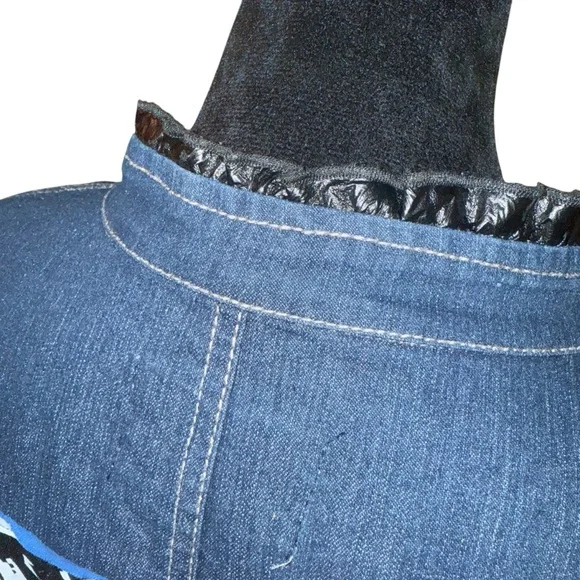UPCYCLED REWORKED DENIM Jean Jacket M. Monroe Plus Size Denim Jacket Size 2X - Picture 3 of 8